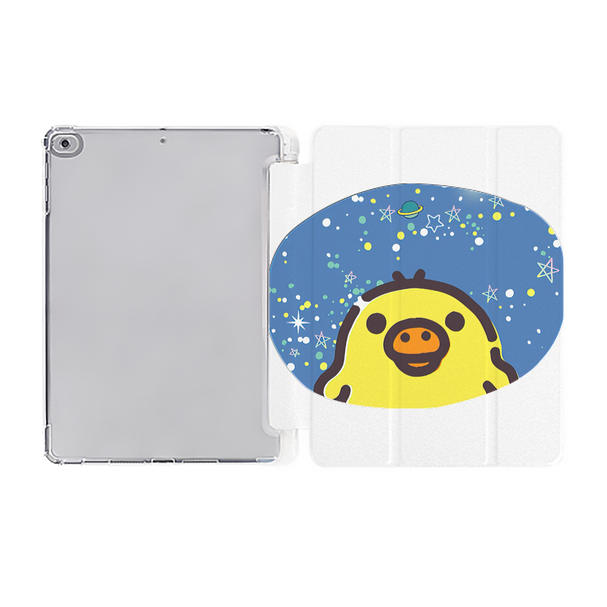 （画像用） リラックマ リラックマ キイロイトリ Rilakkuma Korilakkuma Kiiroitori IPad ケース ペン収納付き 三つ折りスタンド PUレザー×シリコン 対応機種9.5/10.5/10.9インチ